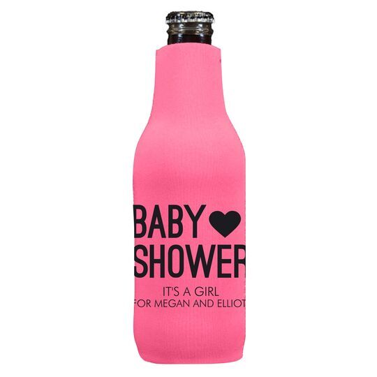 Baby Shower with Heart Bottle Huggers